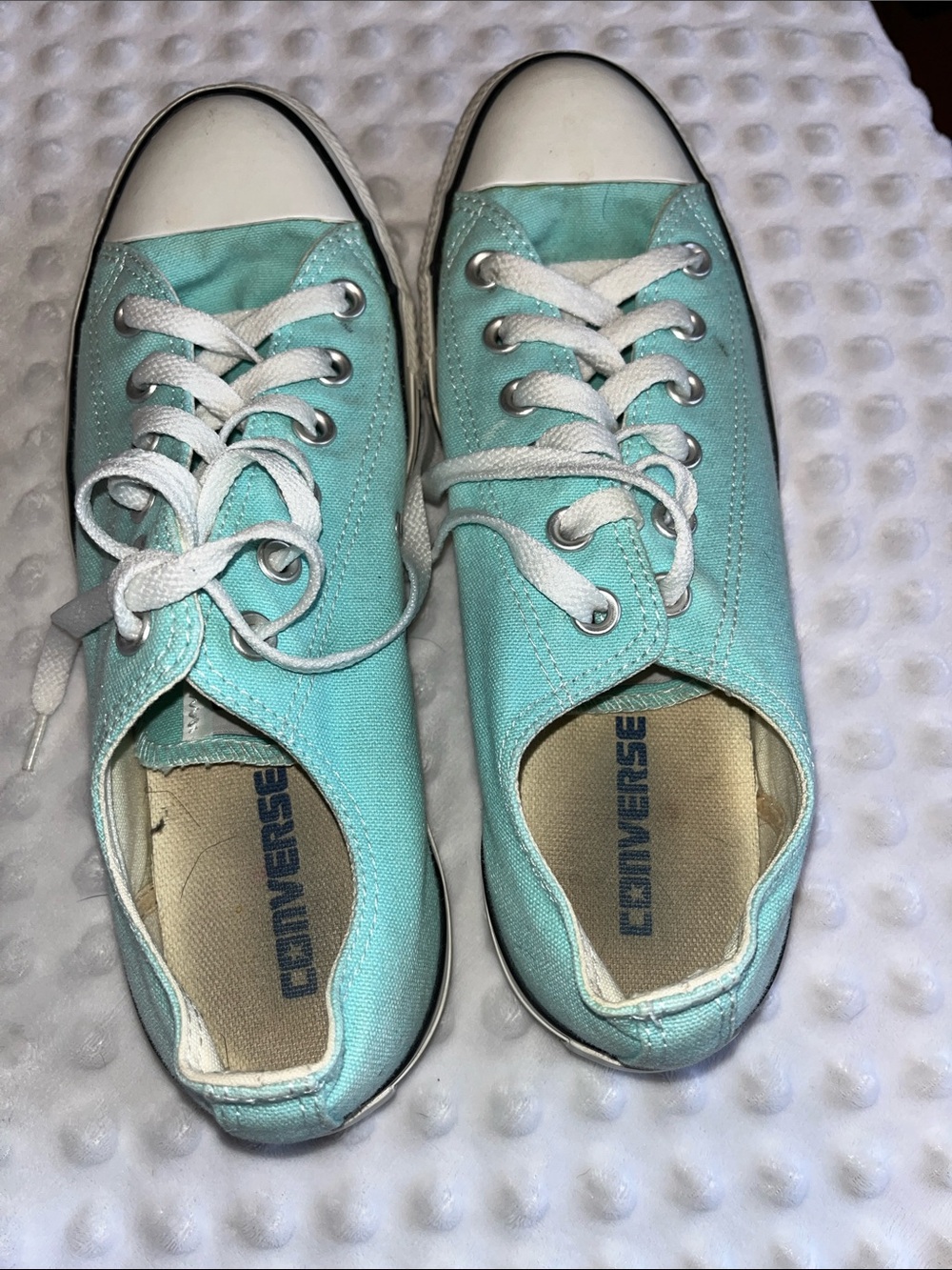 Converse Women’s Low Top Sneakers in Aqua Teal with White Accents